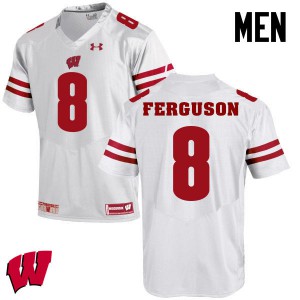 Men University of Wisconsin #8 Joe Ferguson White College Jerseys 794600-495