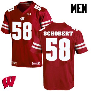 Men's University of Wisconsin #58 Joe Schobert Red High School Jerseys 974922-521