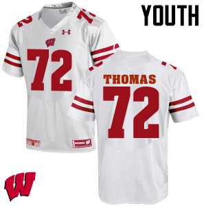 Youth University of Wisconsin #72 Joe Thomas White Stitched Jerseys 934635-407