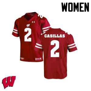 Women University of Wisconsin #2 Jonathan Casillas Red College Jerseys 468458-127