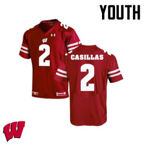 Youth Wisconsin #2 Jonathan Casillas Red NCAA Jersey 457609-961