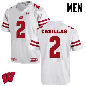 Mens University of Wisconsin #2 Jonathan Casillas White High School Jersey 675610-983