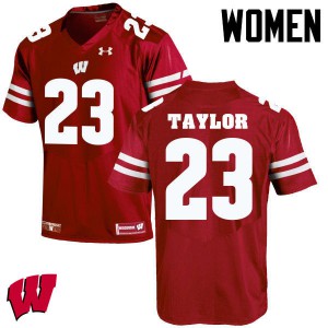 Womens University of Wisconsin #23 Jonathan Taylor Red College Jersey 568583-101