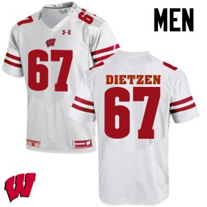 Men's Wisconsin Badgers #67 Jon Dietzen White University Jersey 891736-341