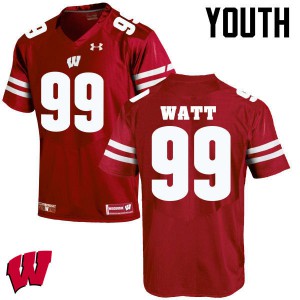 Youth Wisconsin Badgers #99 J. J. Watt Red NCAA Jerseys 736047-139