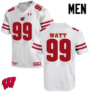 Men's Badgers #99 J. J. Watt White Official Jerseys 108033-171