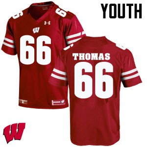 Youth University of Wisconsin #66 Kelly Thomas Red Alumni Jersey 313469-805