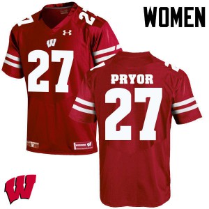 Women Wisconsin #27 Kendrick Pryor Red Stitch Jersey 577465-879