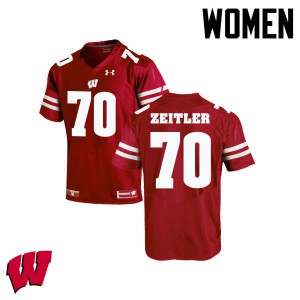 Women's UW #70 Kevin Zeitler Red Player Jerseys 972065-460