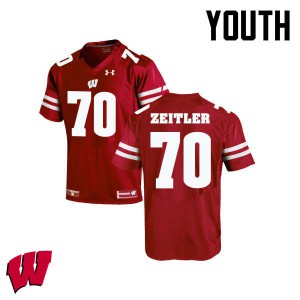 Youth Wisconsin #70 Kevin Zeitler Red Football Jersey 686699-176