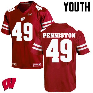 Youth Badgers #49 Kyle Penniston Red High School Jerseys 500423-530