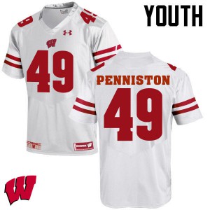 Youth Wisconsin #49 Kyle Penniston White High School Jerseys 915284-842