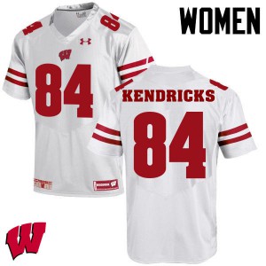 Womens University of Wisconsin #84 Lance Kendricks White Embroidery Jersey 234976-519