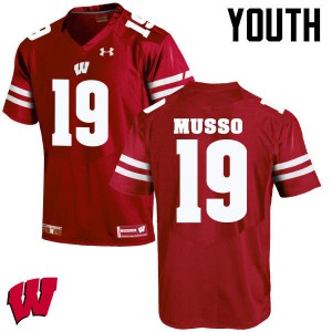 Youth Badgers #19 Leo Musso Red Stitched Jerseys 419366-327