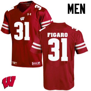 Men's Badgers #31 Lubern Figaro Red Official Jerseys 128141-608