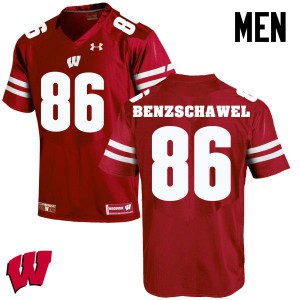 Men Badgers #86 Luke Benzschawel Red University Jerseys 943465-264