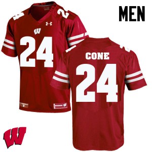 Mens University of Wisconsin #24 Madison Cone Red Alumni Jersey 838206-408