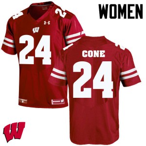 Women Wisconsin #24 Madison Cone Red Embroidery Jerseys 869014-856
