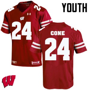 Youth Badgers #24 Madison Cone Red Player Jerseys 300543-177