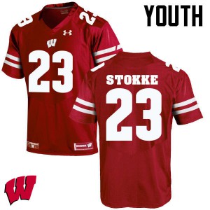 Youth UW #23 Mason Stokke Red College Jersey 930157-122