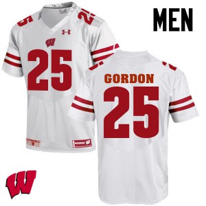 Men's Badgers #25 Melvin Gordon White Football Jerseys 414736-333