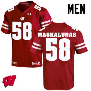 Men University of Wisconsin #58 Mike Maskalunas Red Player Jersey 353544-657