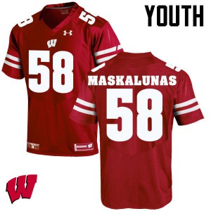 Youth Badgers #58 Mike Maskalunas Red Alumni Jersey 495900-970