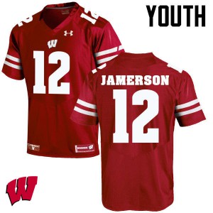 Youth Wisconsin #12 Natrell Jamerson Red NCAA Jerseys 841500-371