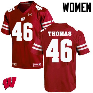 Women's Wisconsin #46 Nick Thomas Red College Jerseys 101960-247