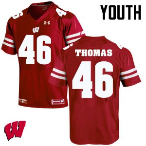 Youth Wisconsin Badgers #45 Nick Thomas Red Official Jerseys 490000-895