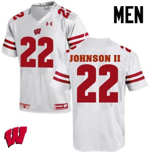 Mens Wisconsin Badgers #22 Patrick Johnson Ii White Football Jersey 543138-928