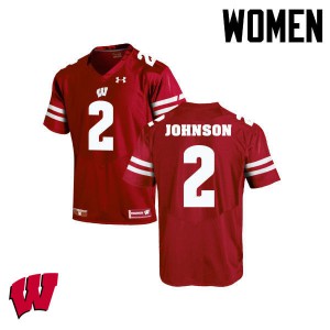 Womens Wisconsin #2 Patrick Johnson Red Stitch Jerseys 794736-873