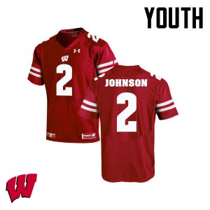 Youth Wisconsin Badgers #2 Patrick Johnson Red College Jerseys 370647-656