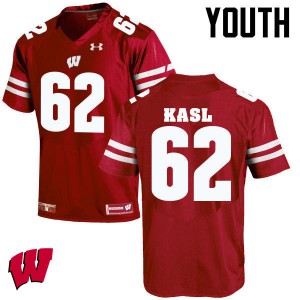 Youth Badgers #62 Patrick Kasl Red Stitched Jersey 967093-976