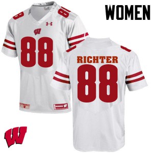 Womens Wisconsin #88 Pat Richter White University Jersey 439942-838