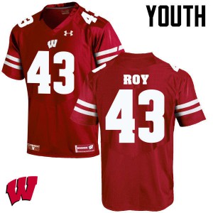 Youth University of Wisconsin #43 Peter Roy Red Player Jersey 166098-601