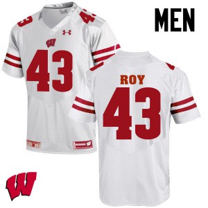 Mens Wisconsin Badgers #43 Peter Roy White College Jersey 600574-538