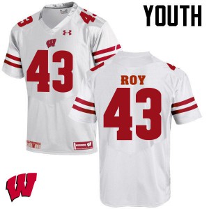 Youth Wisconsin Badgers #43 Peter Roy White Official Jerseys 523319-237