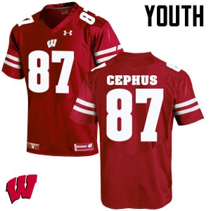 Youth Wisconsin #87 Quintez Cephus Red Official Jerseys 299976-301