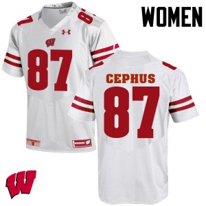 Women's Wisconsin Badgers #87 Quintez Cephus White Alumni Jersey 551693-806
