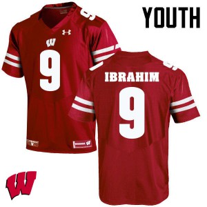 Youth Badgers #9 Rachid Ibrahim Red University Jersey 183562-474