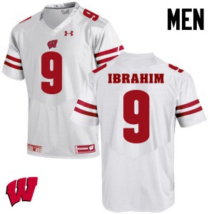 Men Wisconsin #9 Rachid Ibrahim White Stitched Jerseys 260066-504