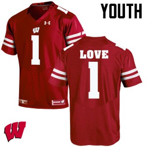 Youth Wisconsin Badgers #1 Reggie Love Red NCAA Jerseys 383477-732