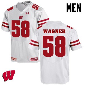 Mens Wisconsin Badgers #58 Rick Wagner White Official Jersey 110583-733