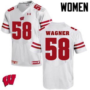 Womens Wisconsin Badgers #58 Rick Wagner White Alumni Jerseys 298650-395