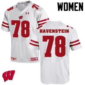 Women Badgers #78 Robert Havenstein White NCAA Jerseys 712229-917