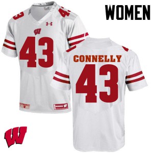 Women University of Wisconsin #43 Ryan Connelly White University Jersey 587489-873