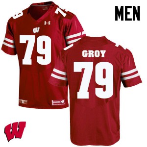 Men University of Wisconsin #79 Ryan Groy Red Football Jersey 431027-426