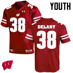 Youth UW #38 Sam DeLany Red Official Jersey 434282-546