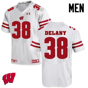 Men University of Wisconsin #38 Sam DeLany White University Jersey 359004-522